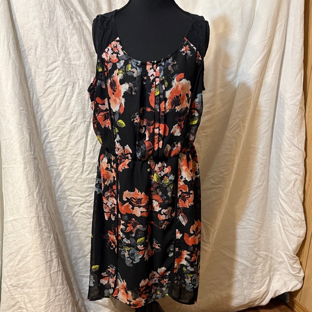 Maurices Black Floral Mini Dress